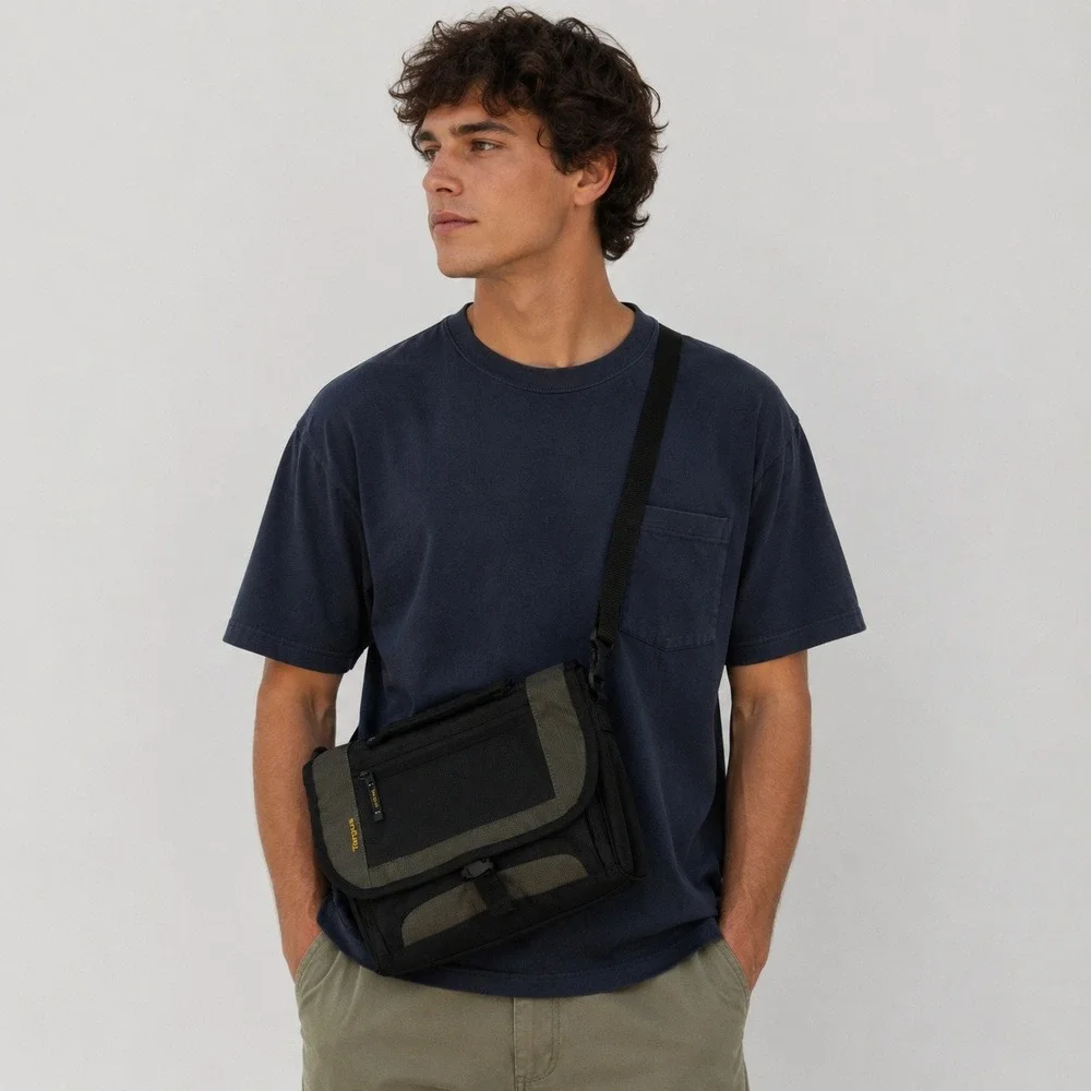 Targus Messenger Bag Black Grey Padded Laptop Shoulder Tech Travel Bag